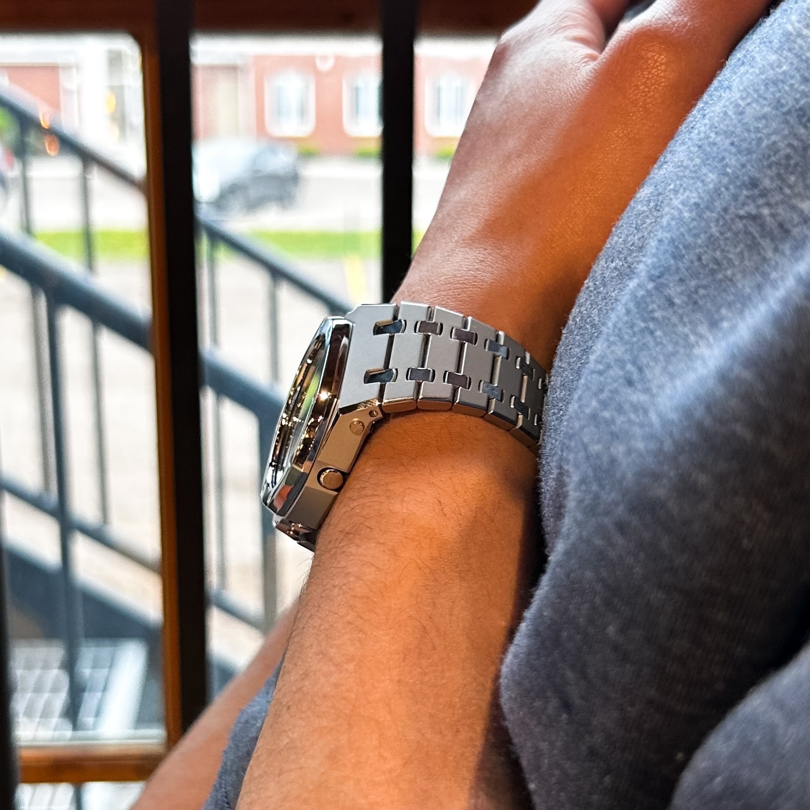 New Custom GShock GA2100 Casioak Stainless Steel Bracelet Gift – Silver mod