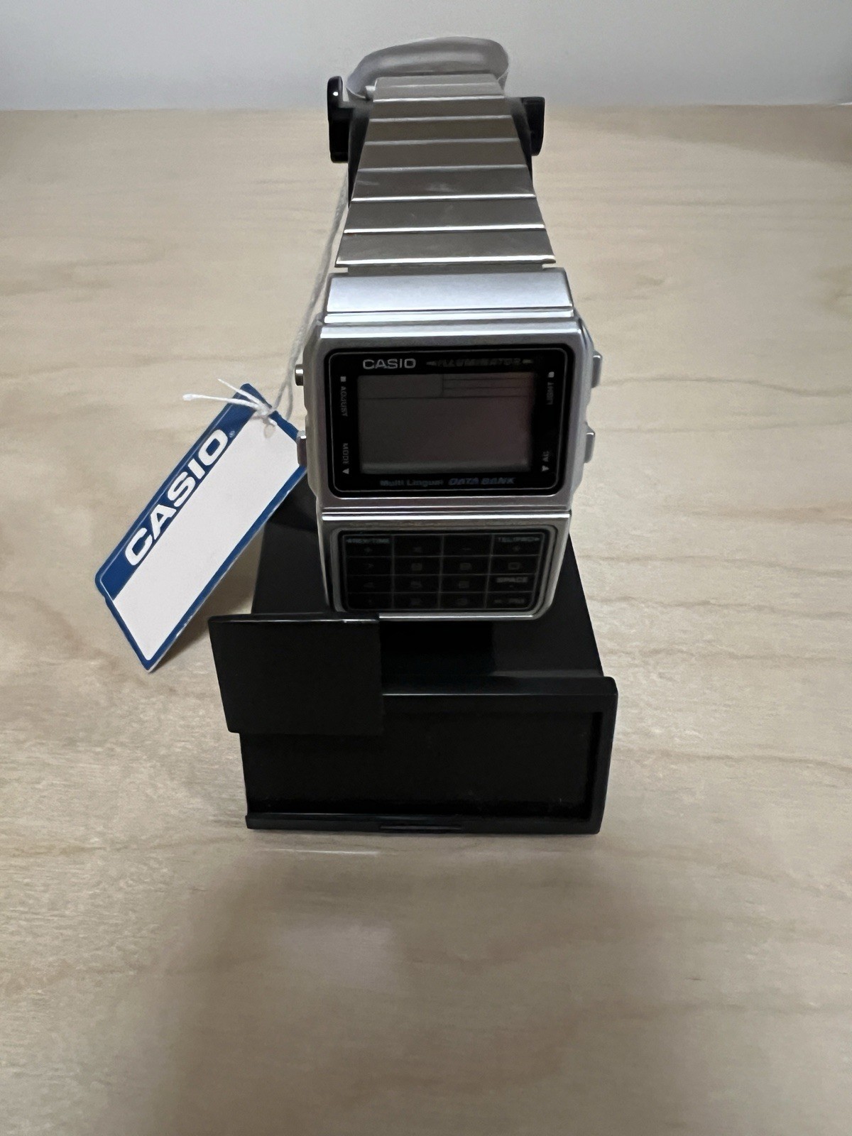 Casio Men’s Retro Vintage Databank Telememo Calculator Silver Watch DBC611-1DF