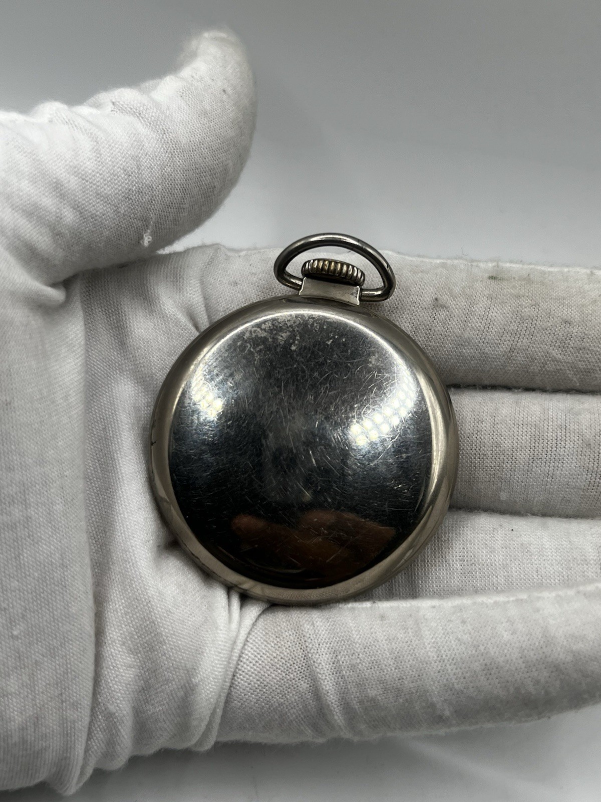 Westclox Scotty Silver Mechanical Wind-Up Pocket Watch Vintage (Runs) READ DESC.