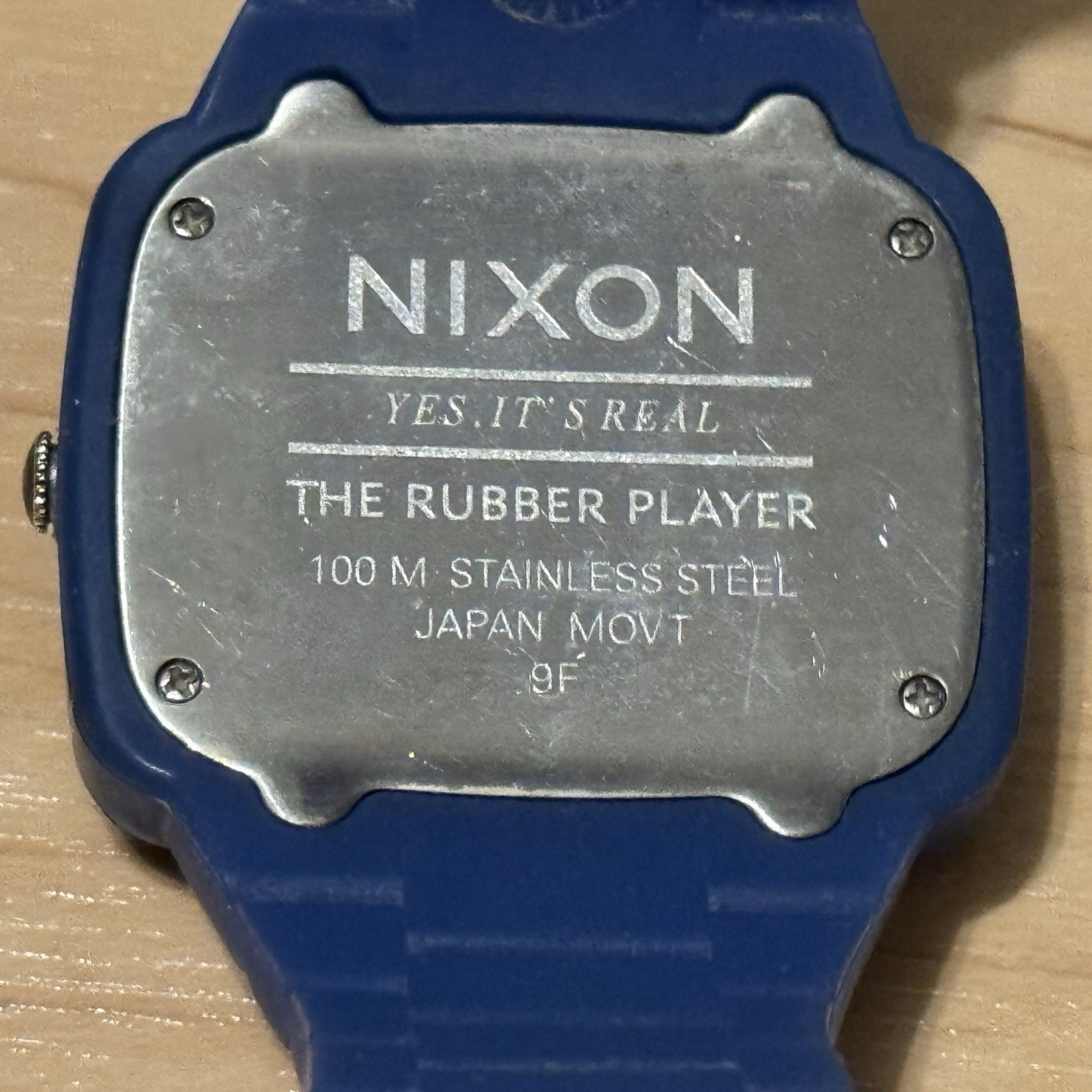 Nixon The Rubber Player “Yes It’s Real” Purple Blue Men’s Analog Watch RUNS READ