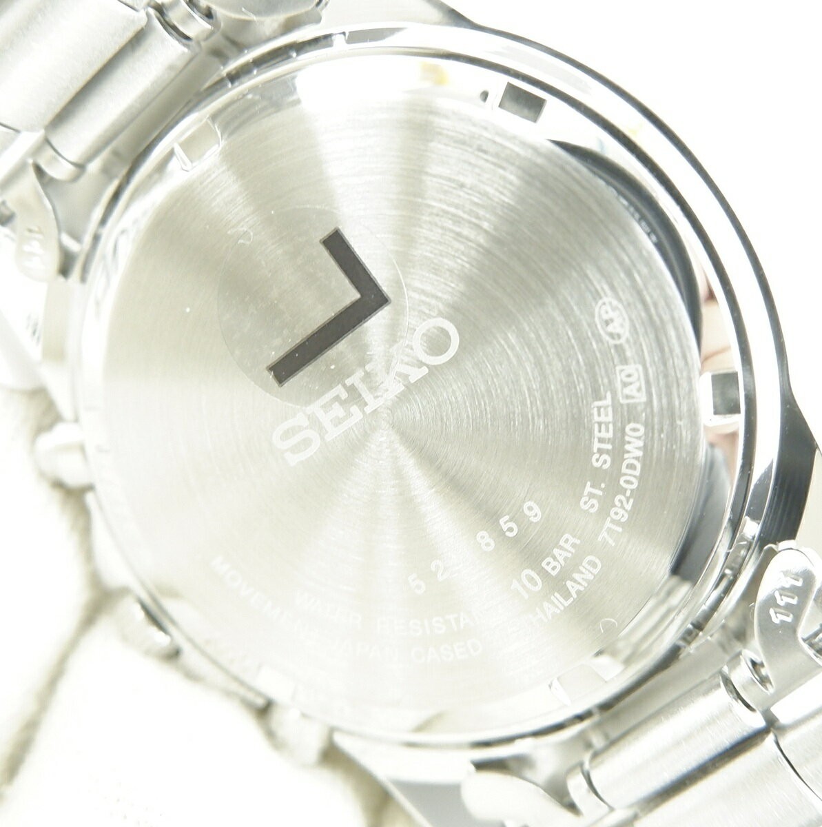 Seiko SND363PC Chronograph 1/20 Sec White Dial Stainless Steel Pre-owned Watch
