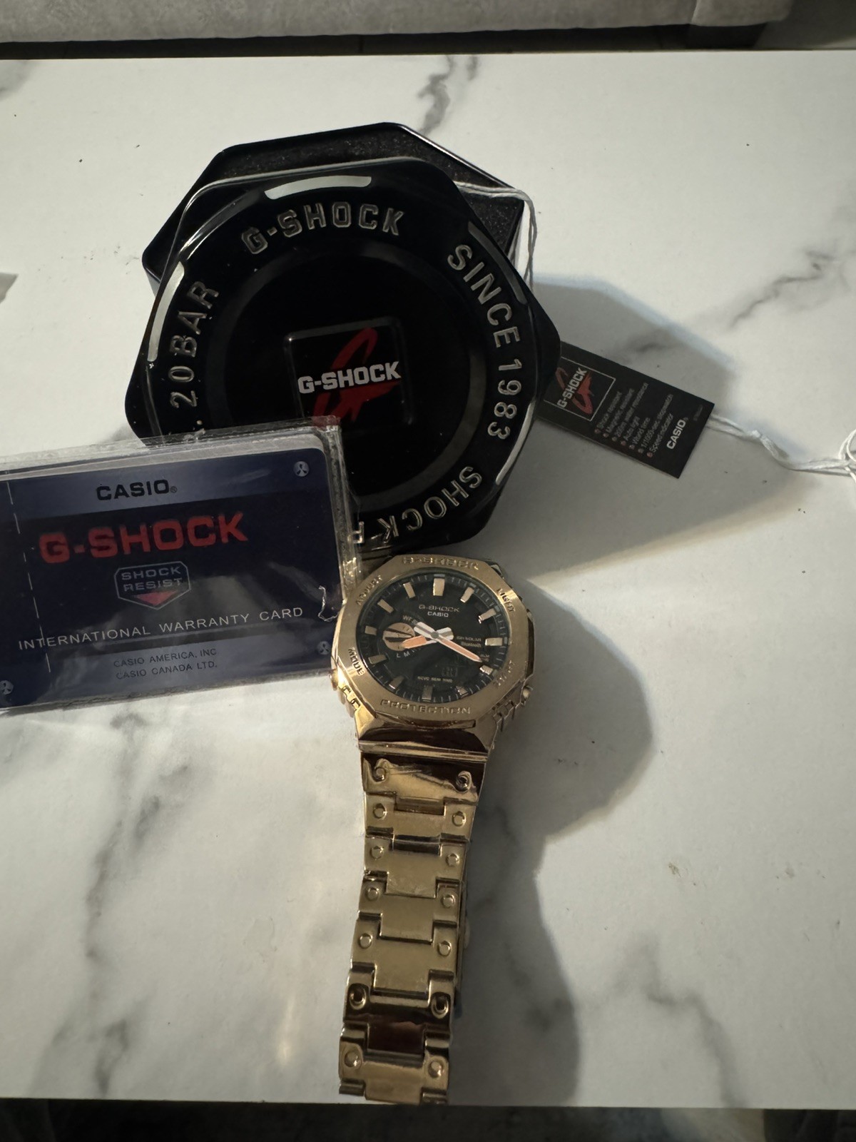 Casio GA-2100 G-Shock Watch – Sandblasted Gold Rose Case Mod – Gold Rose Dial