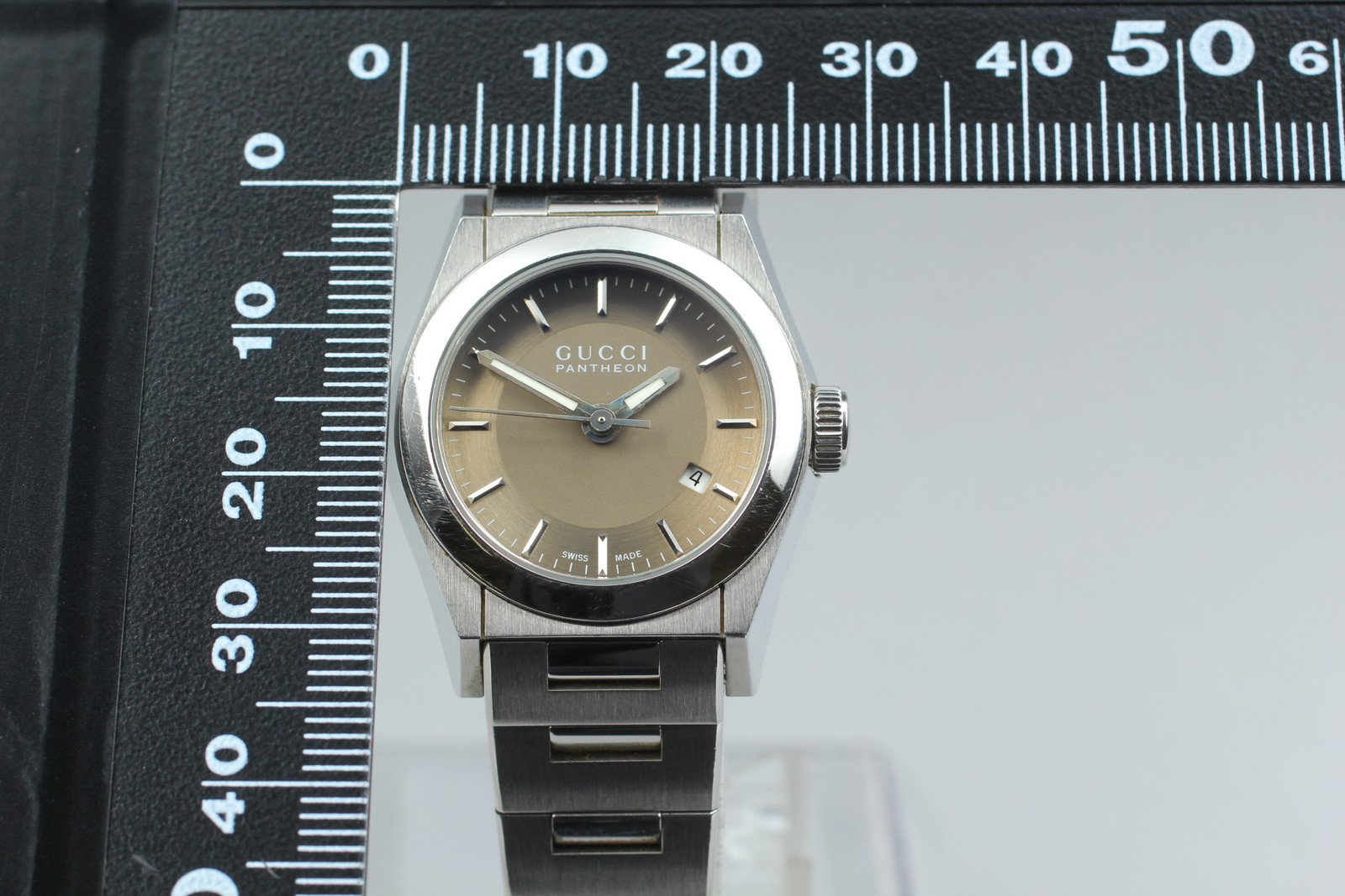 [Exc+5] GUCCI Boys Watch Pantheon Silver Champagne 115.4 Quartz From JAPAN