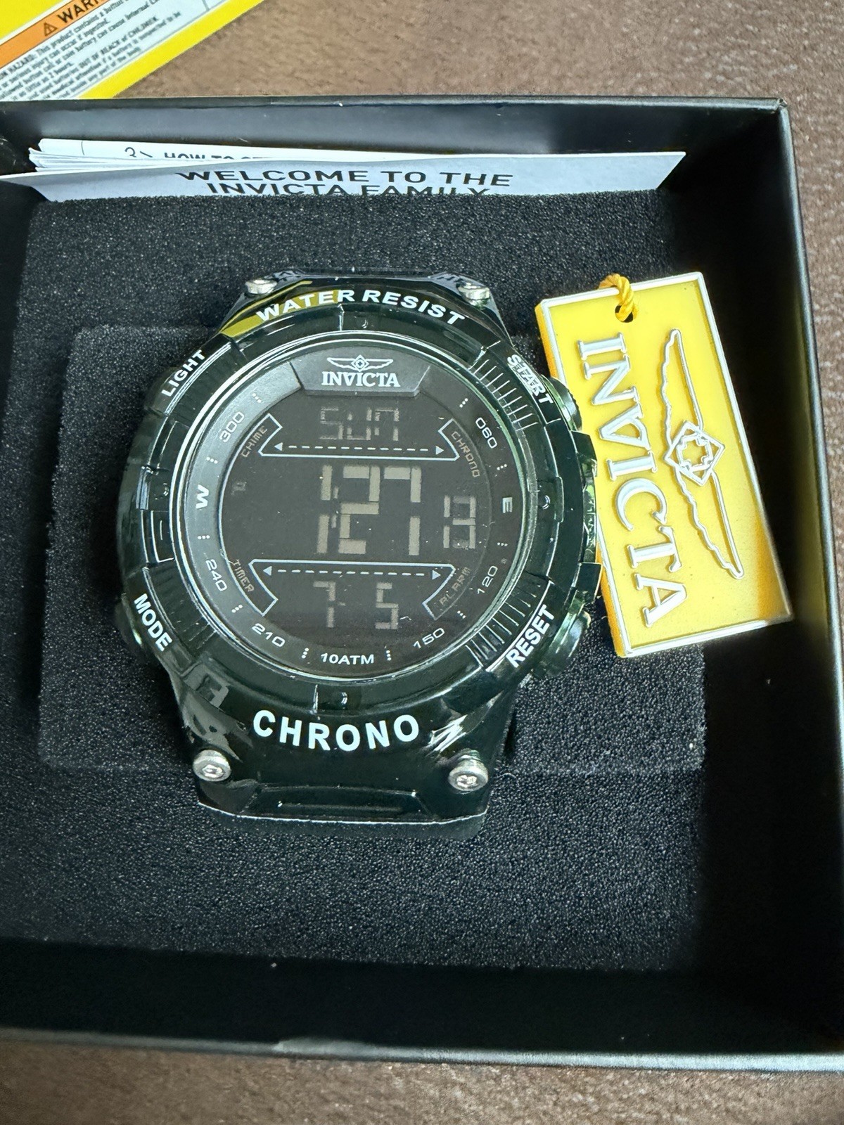 Invicta Men Watch Invicta Racing Chrono Digital Dial Green Strap 49042 $295 RTL