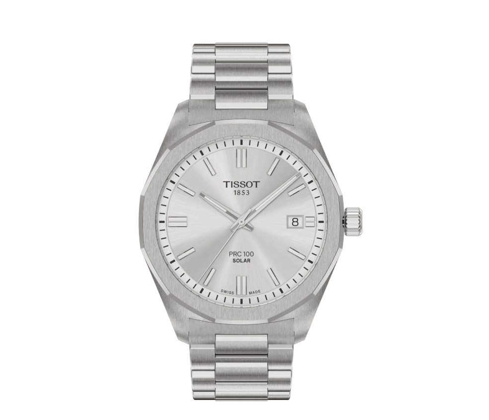 Tissot PRC 100 39 mm Steel Silver Dial Solar Quartz Men’s Watch T1514221103100