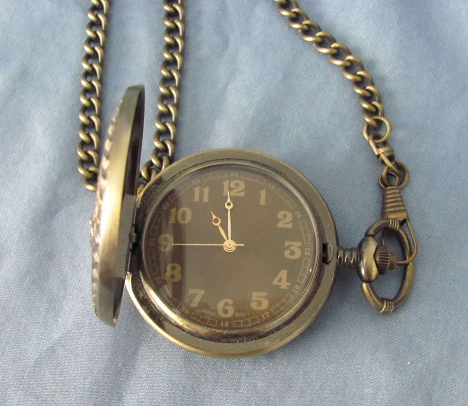 Allude Railroad Themed Pocket Watch with Chain. Very Nice Runs Well
