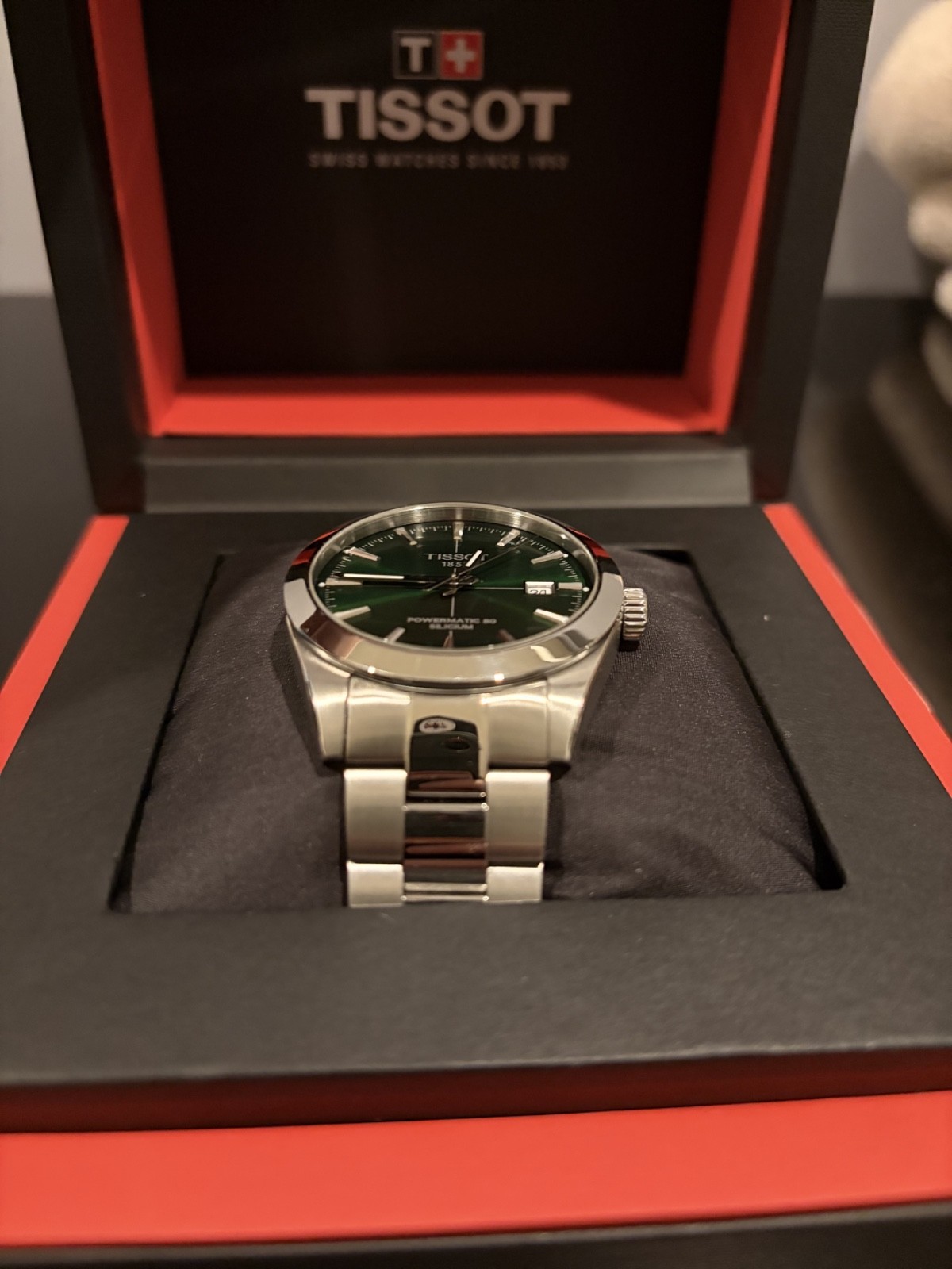 Tissot Gentleman Powermatic 80 Silicium Green Dial- T1274071109101 Full Set