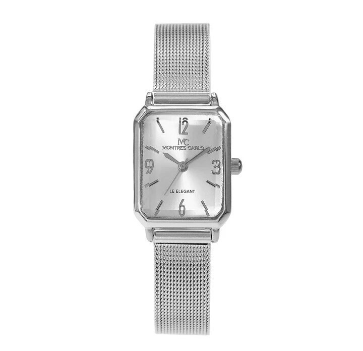 25mm Montres Carlo Fashion Modern Women’s Luxury Metal Mesh Band Dress Watch