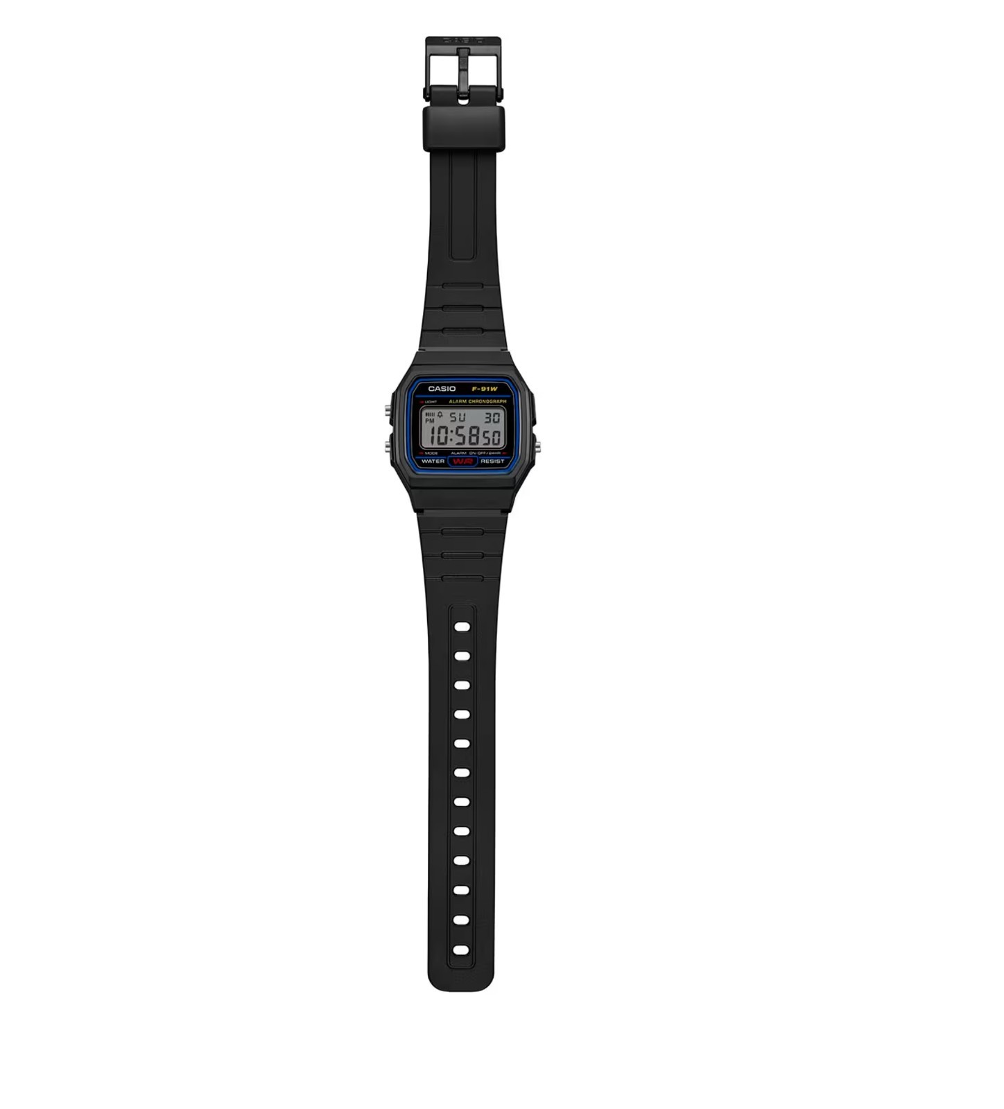 Casio Men’s Watch Classic Alarm Chrono Digital Dial Black Resin Strap F91W-1