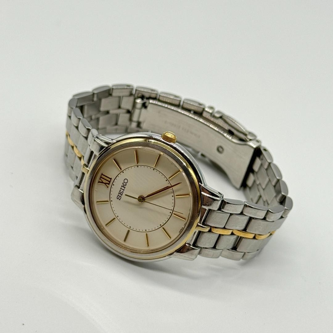 Working condition SEIKO watch, ivory dial, 3 hands, 7N01-0BC0 From Japan