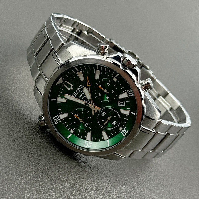Bulova Marine Star Series B 96B396 Green Dial Quartz Men’s Watch 43mm