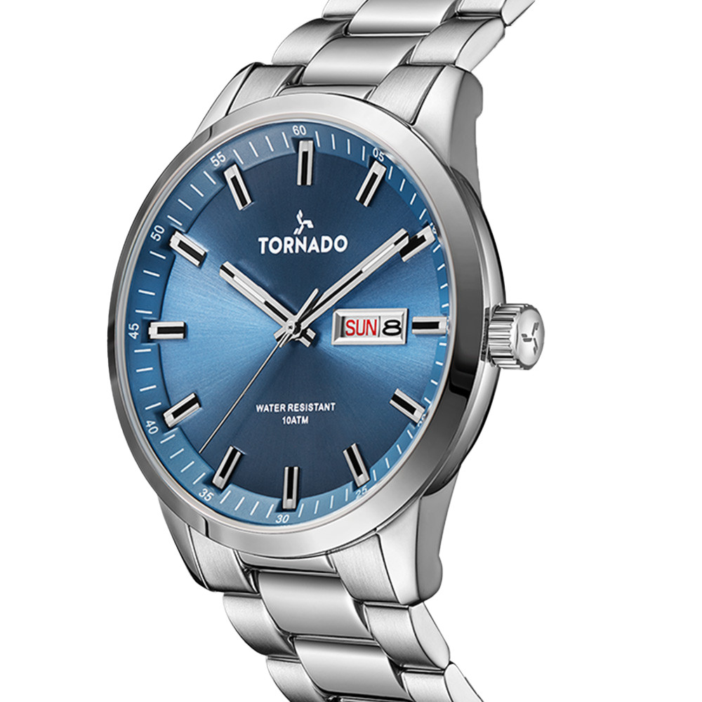 Tornado Spectra Men’s Analog Watch | Blue Dial, 43x48mm, 100 m (10 ATM)