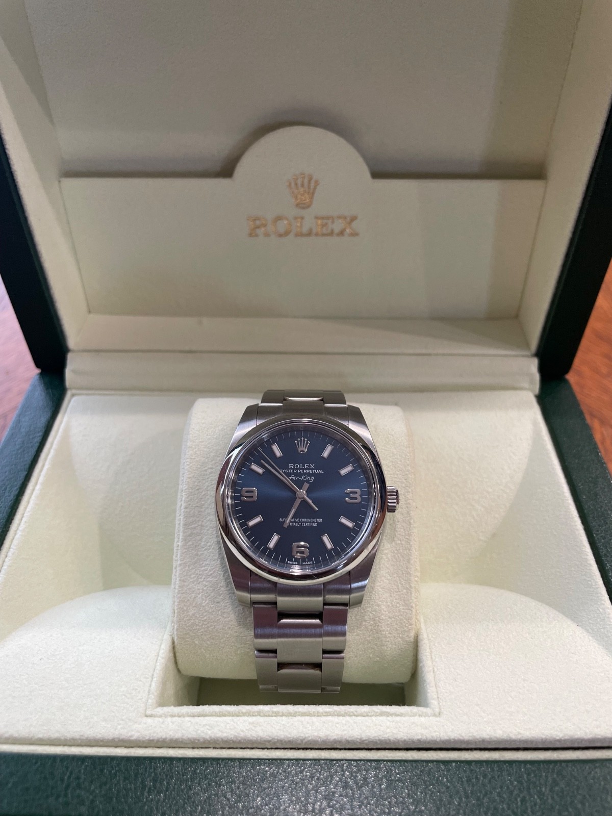 Rolex Air King 34mm Blue Dial + EXCELLENT CONDITION + Box, Tags and Manuals