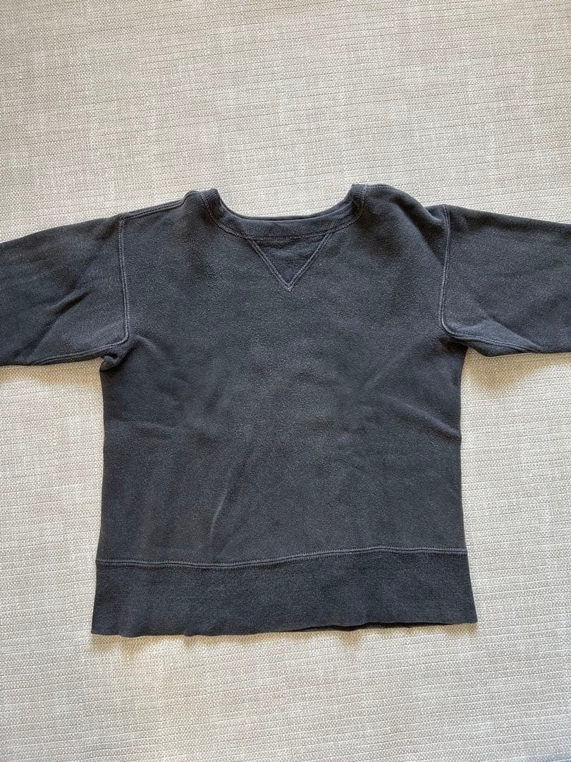40s Vintage Double V Gusset Sweat Freedom Sleeve Faded Black Japan Size Fit