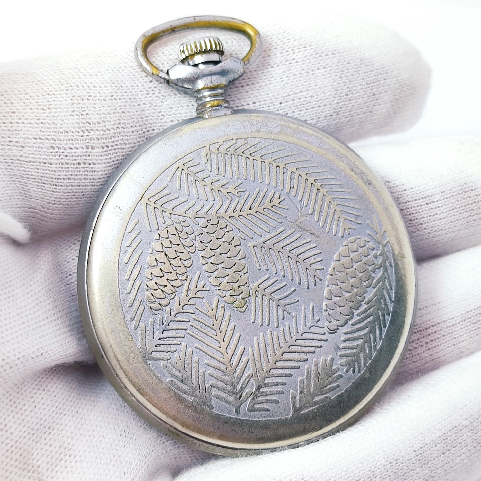 ⭐VINTAGE soviet pocket watch Molnia shell mechanical 3602 18jewels made in USSR*