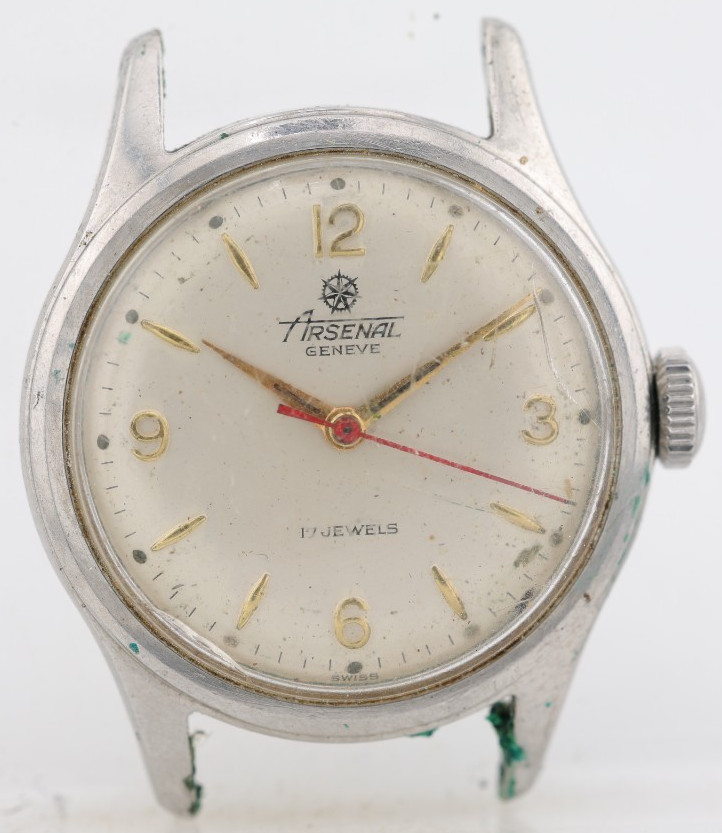 ARSENAL GENEVE 17j SWISS WATCH, cal. FHF 741, 31mm 15mm LUG, RUNS (NF)