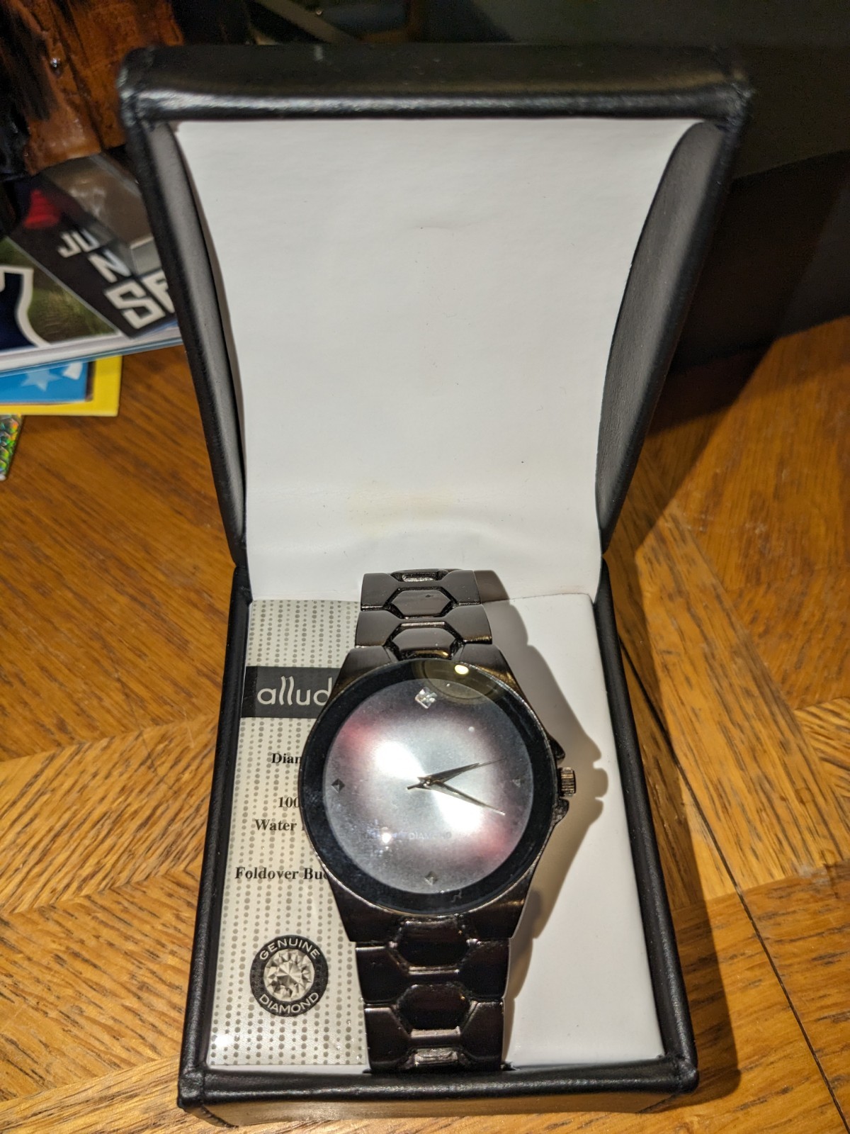 ALLUDE WATCH 8 INCH CHOCOLATE BROWN STAINLESS STEEL NEEDS BATTERY #FL880