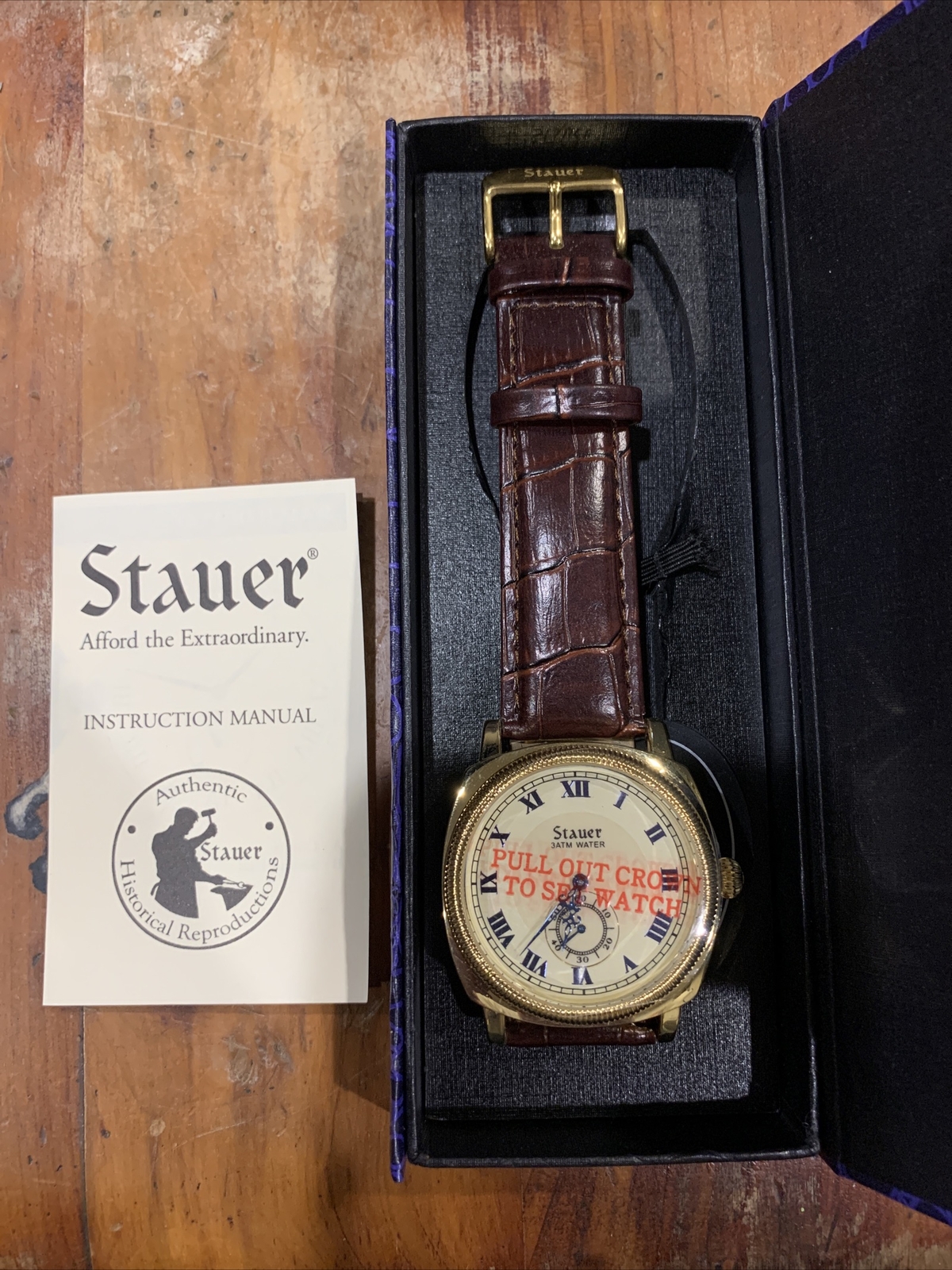 NEW! Stauer Men’s Timemaster Watch 52970 Water Resistant 3 ATM Never Worn!