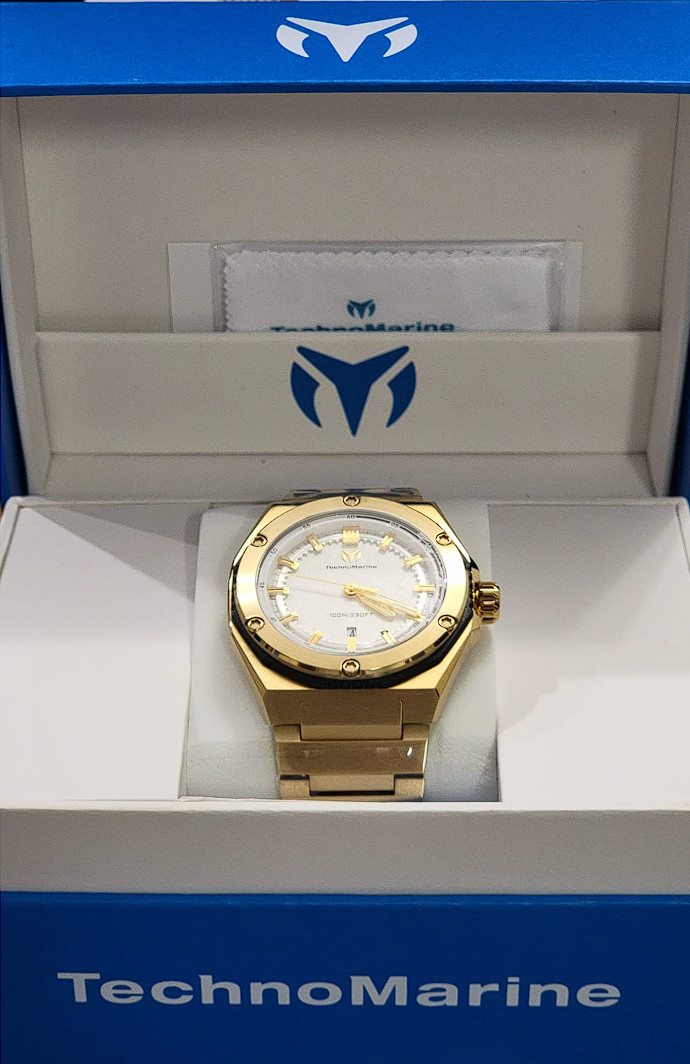 🔥 NEW TechnoMarine TM-416077 Men’s Coral Legacy GOLD 45mm Watch 🔥