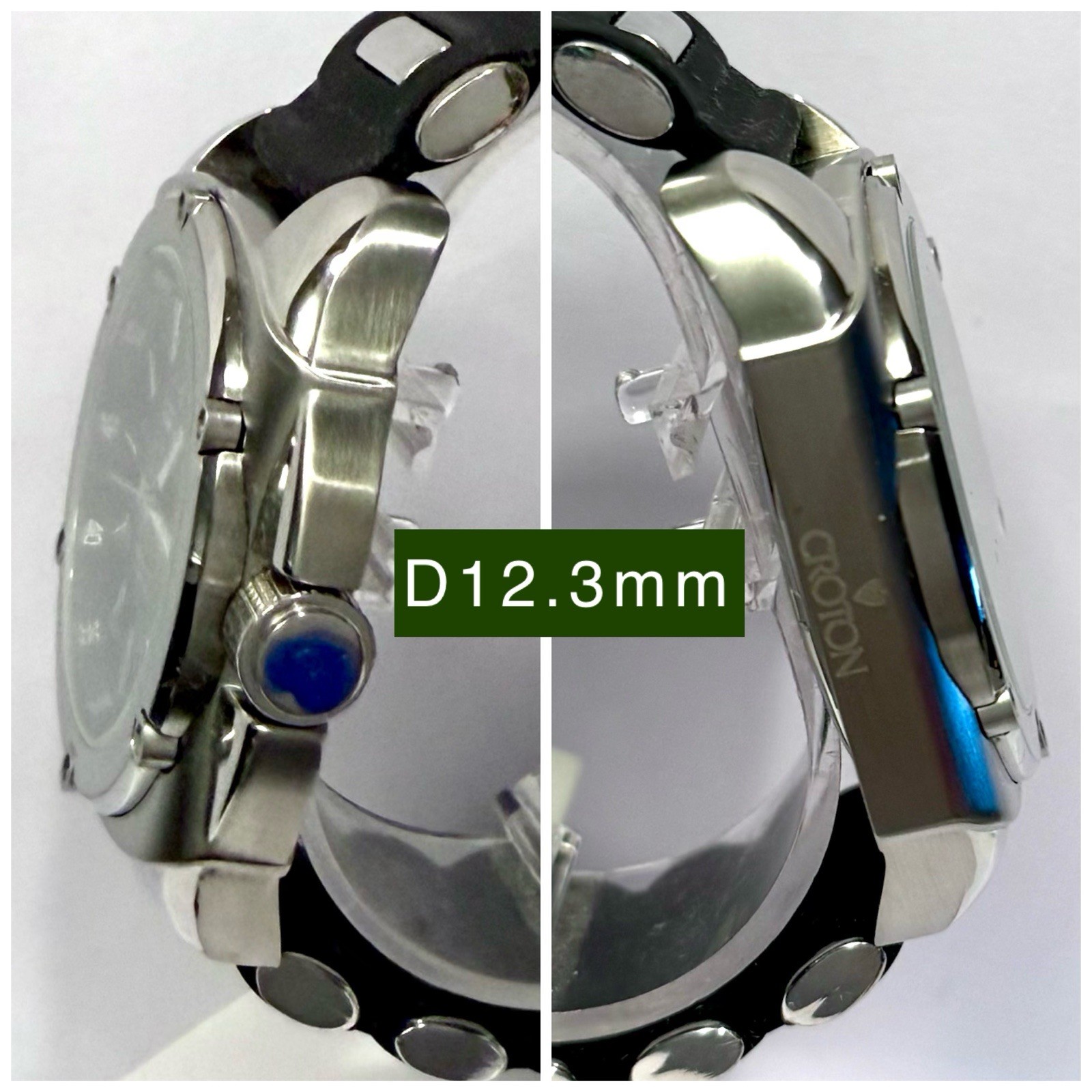 52mm Auto Slvrtn & Black Silicone Strap | Cushion Case | Black Dial CROTON Watch