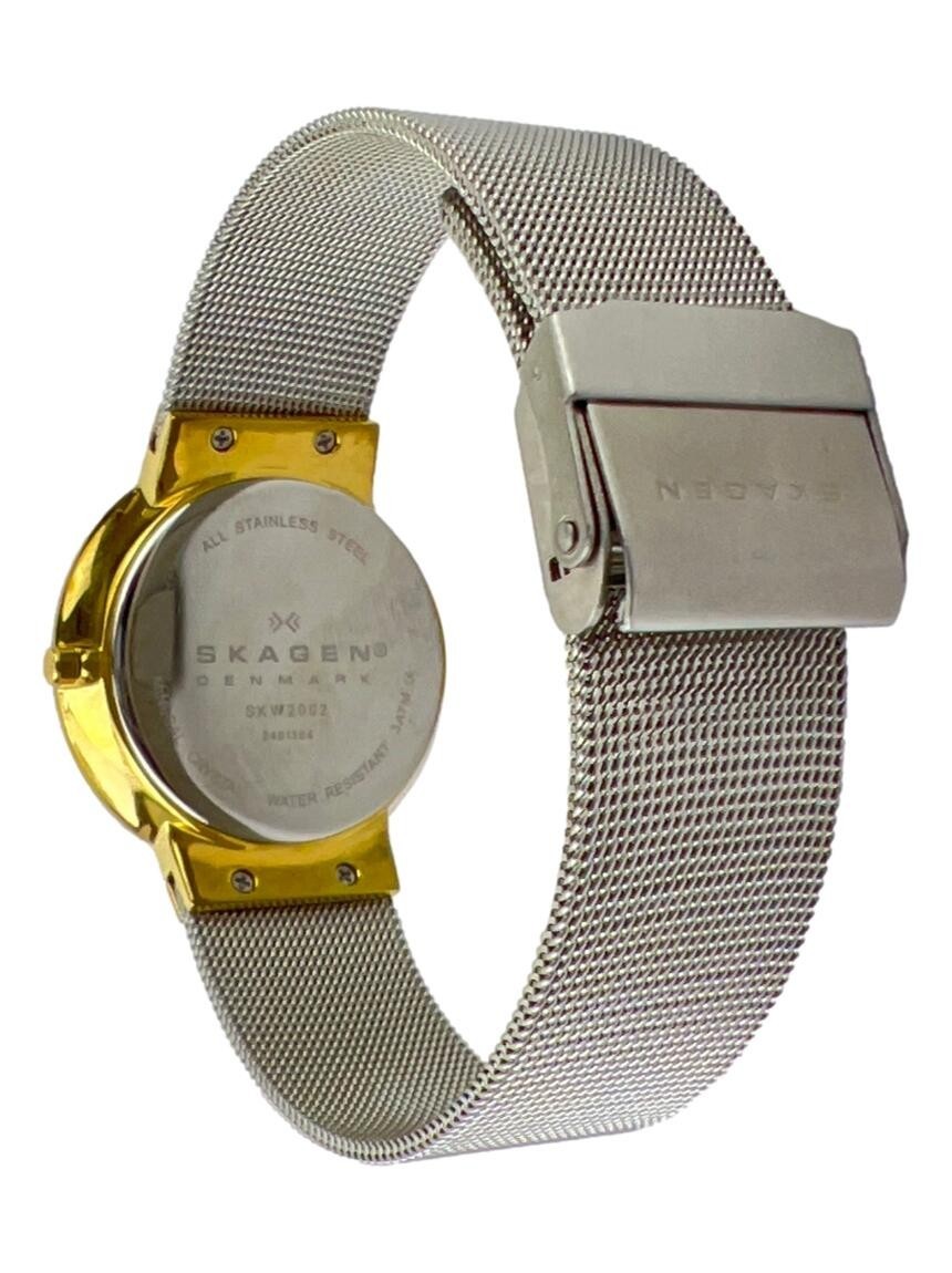 Skagen Watch Ladies Quartz Date Leonora SKW2002 Mineral Crystal Mesh Band