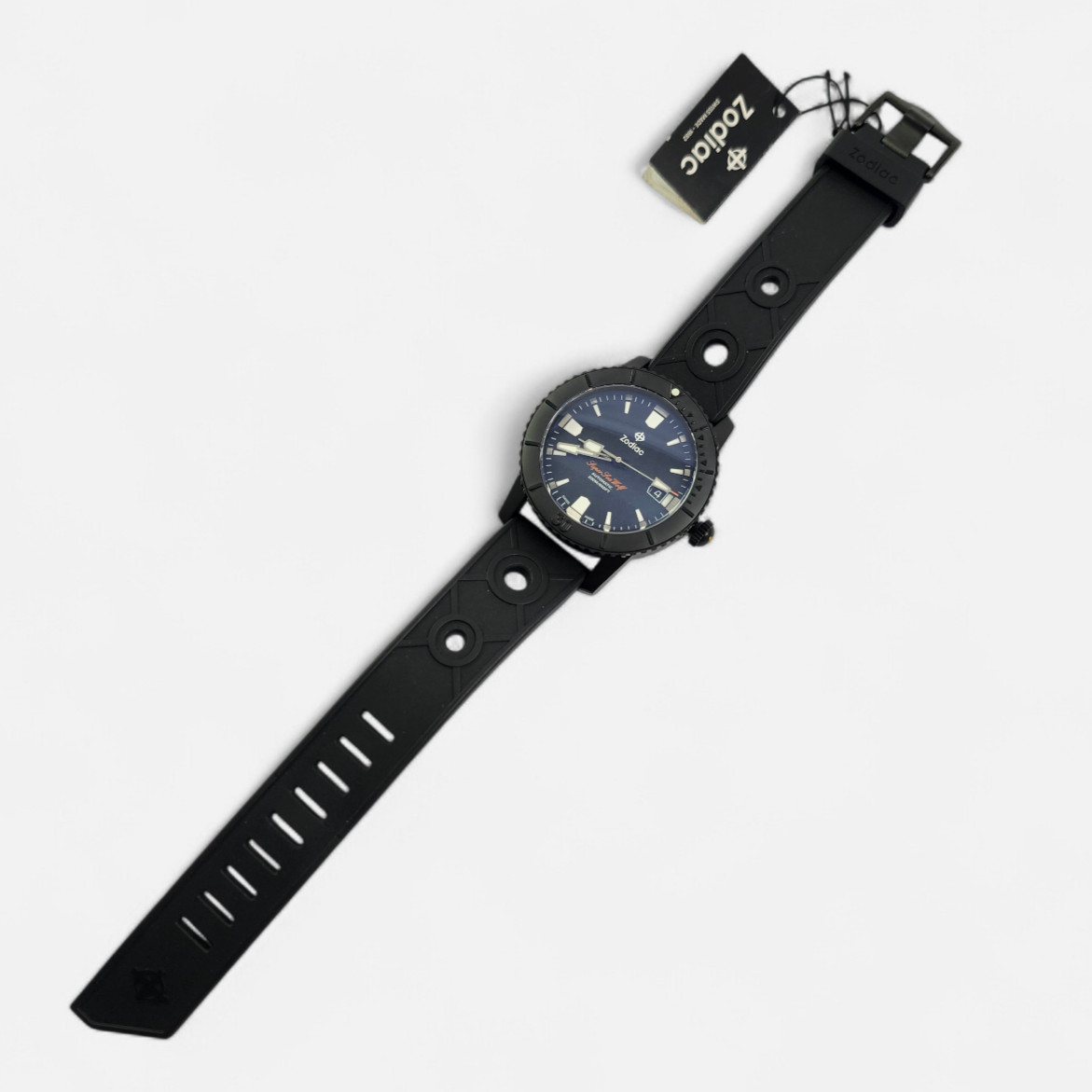 NEW Zodiac Super Sea Wolf Compression Diver Black Automatic Watch ZO9297