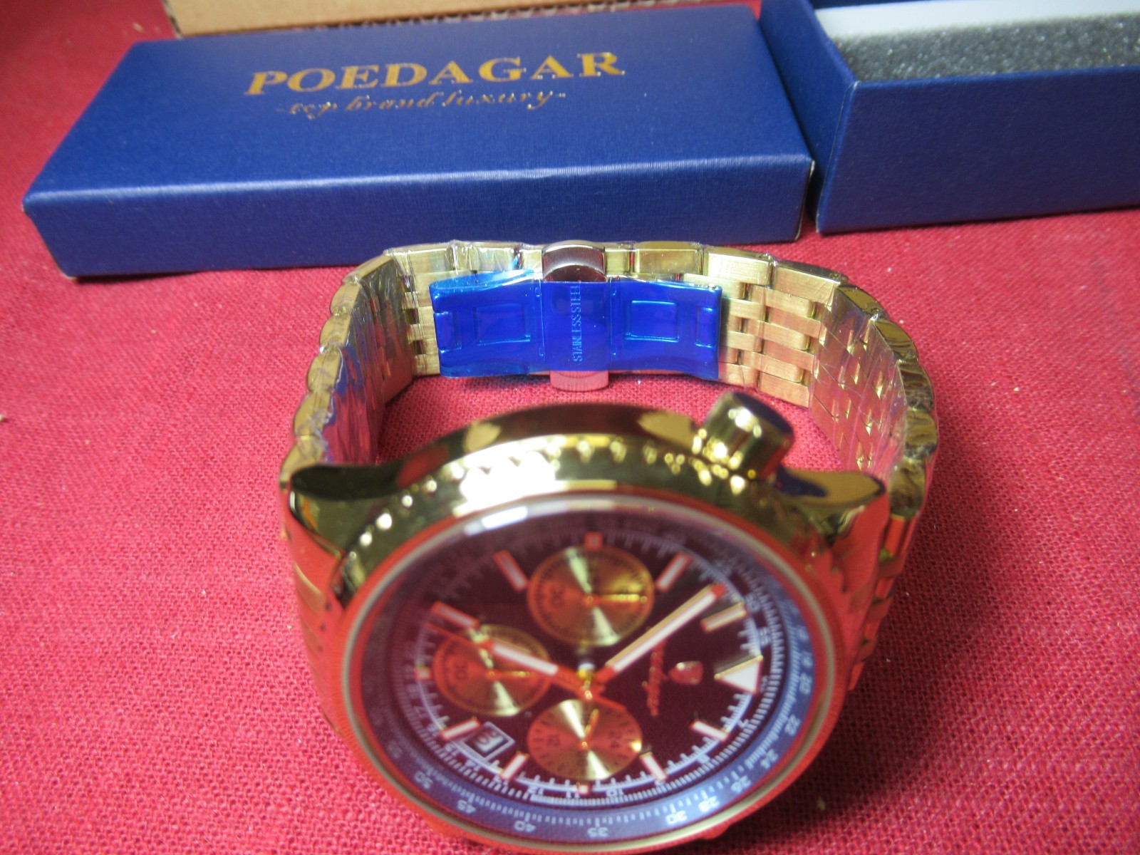 POEDAGAR Stainless Steel Men’s Heavy, Chronograph, Luminous, Date, Quartz Watch!