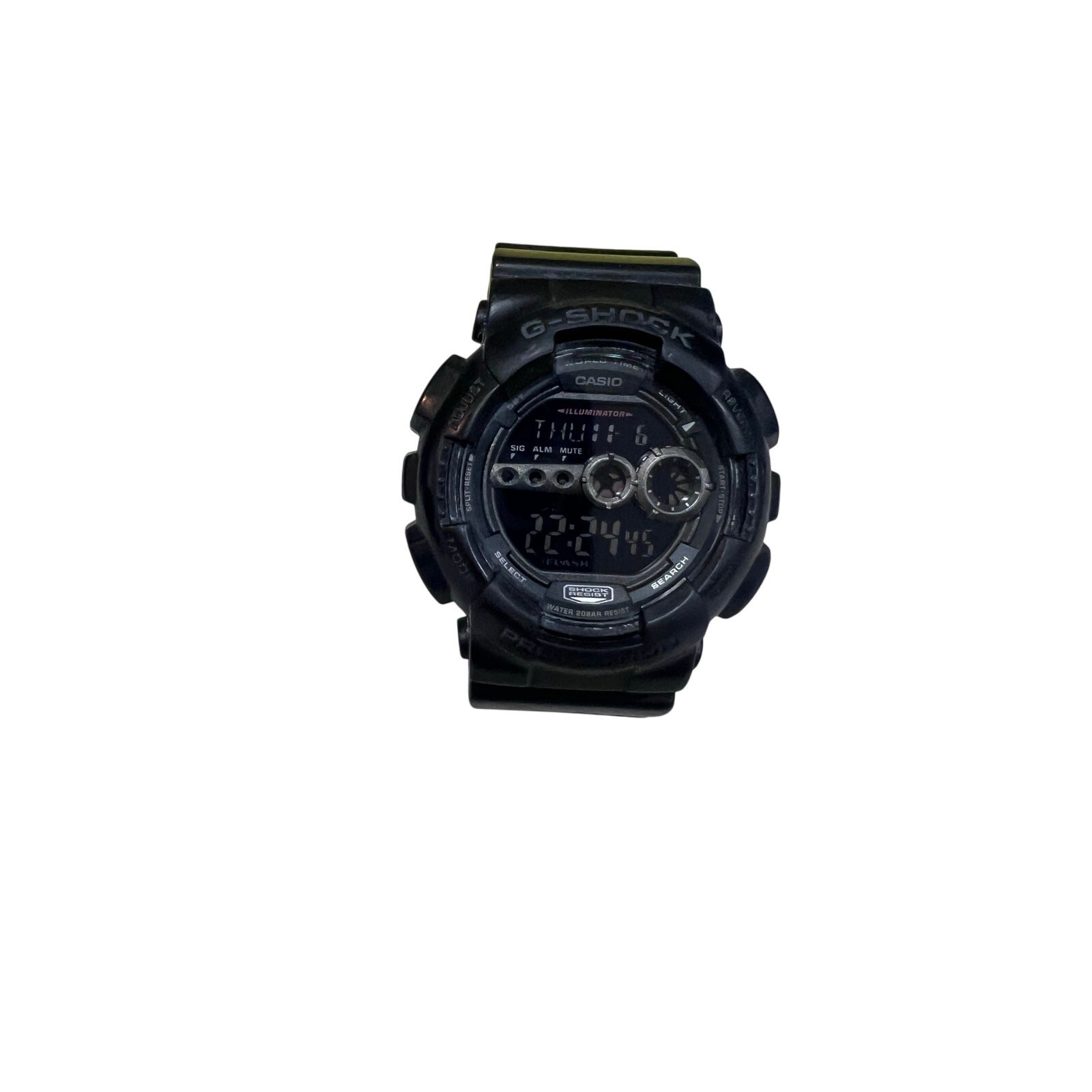 Casio G-Shock GD-100 Black Digital Watch 3263 Shock Resistant 20BAR Tested