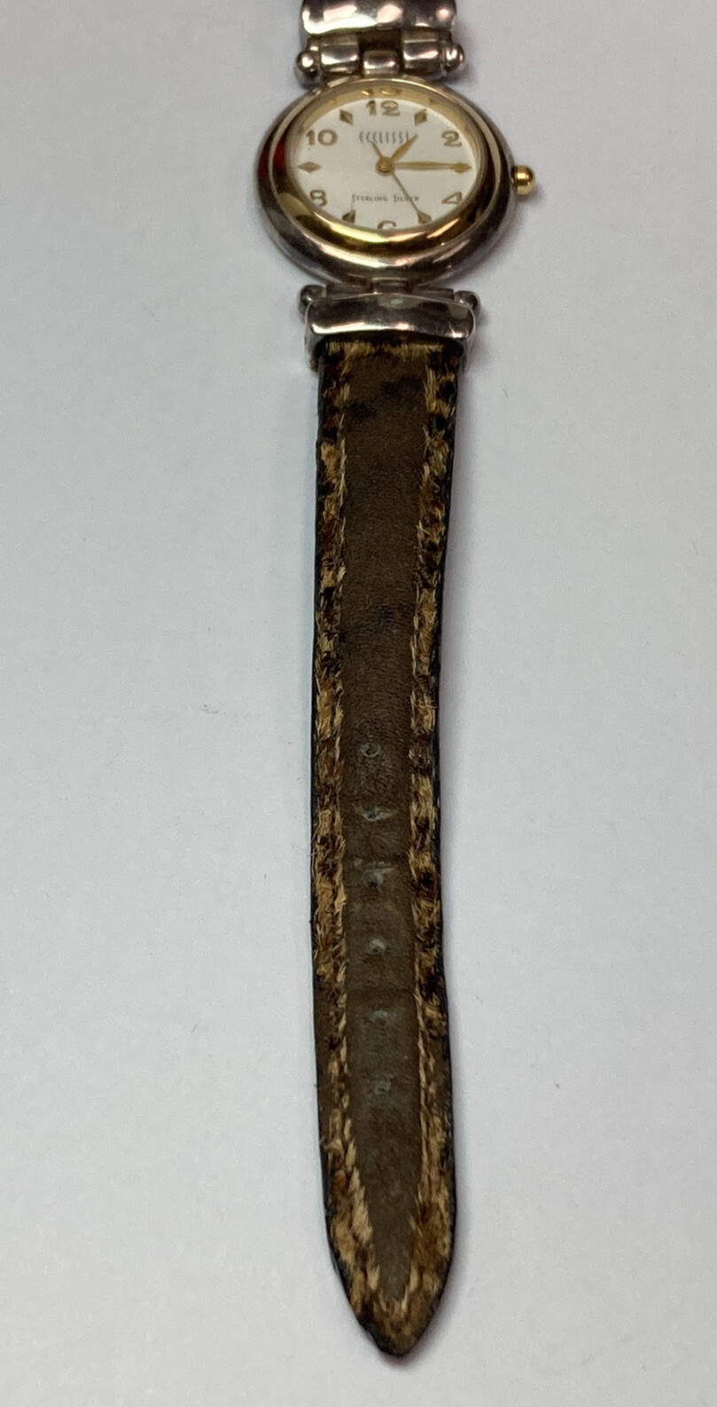 Ecclissi Sterling Silver 925 Cheetah Leopard Print Round Face Watch 21700