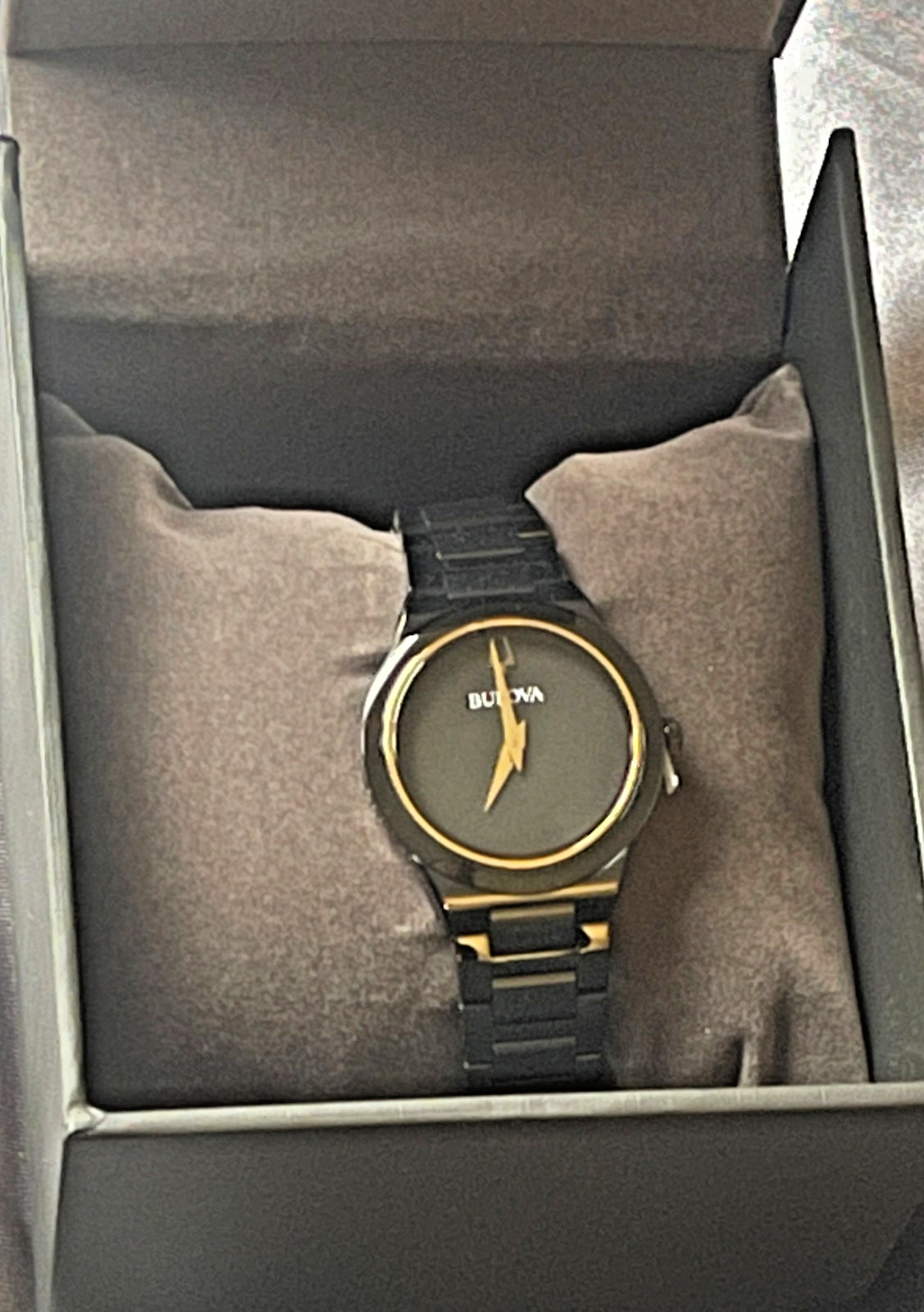 Bulova Womens Millennia Quartz Black Stainless Steel Bracelet Watch 32 MM 98L314