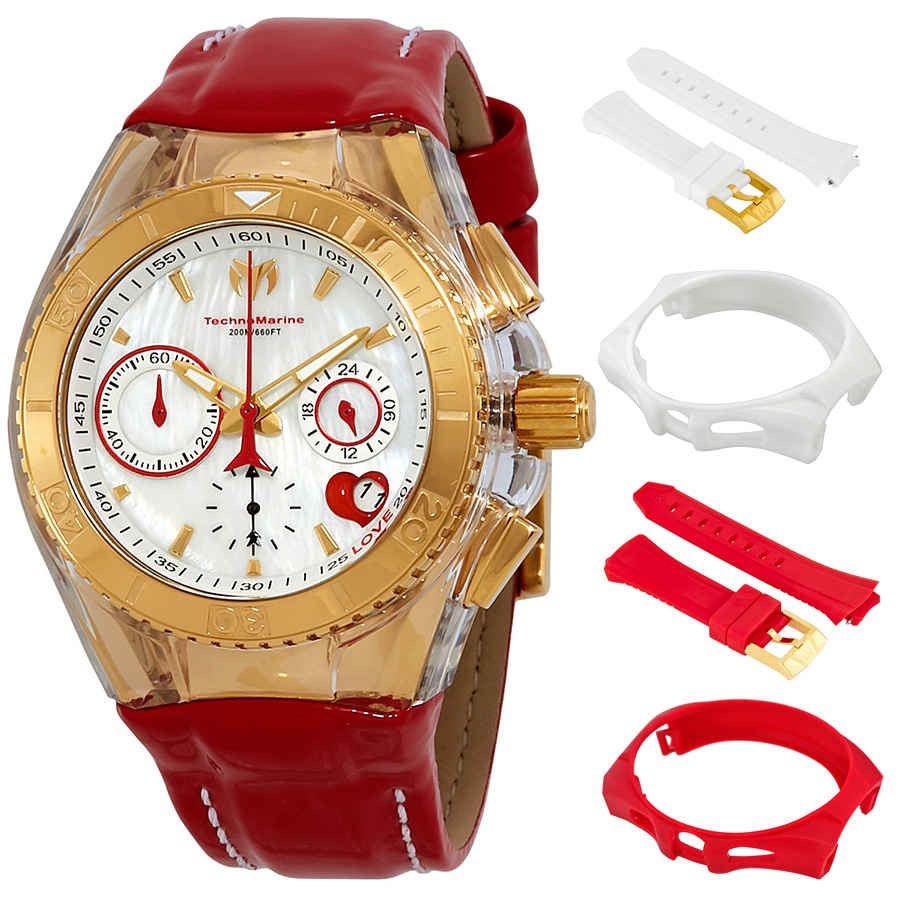Technomarine Cruise Valentine Chronograph Quartz White MOP Dial Ladies Watch