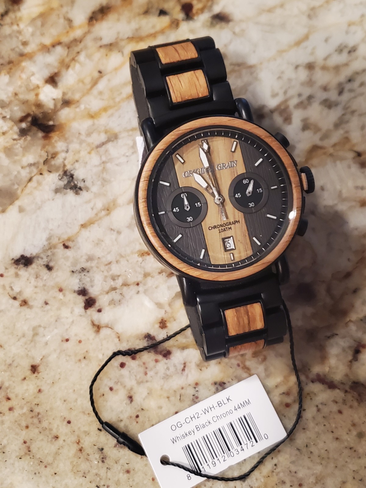MINT!!! Original Grain Chrono Whiskey Black 44mm MSRP $299 SMOKIN DEAL!!!!