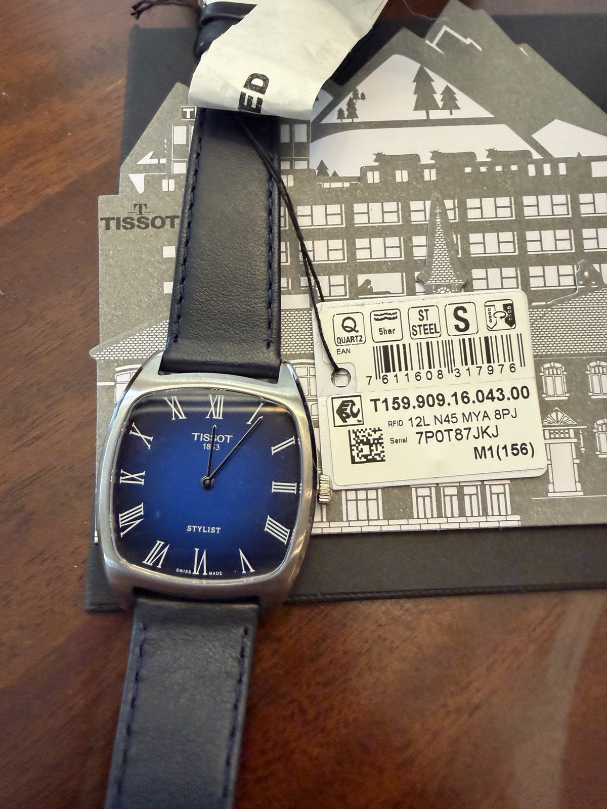 Tissot Stylist Leather Gradient Blue Band Blue Face 32mm Stainless Steel Watch