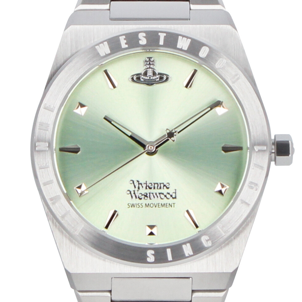 VIVIENNE WESTWOOD VV244PGRSL Analog Quartz Mineral Crystal Green Silver