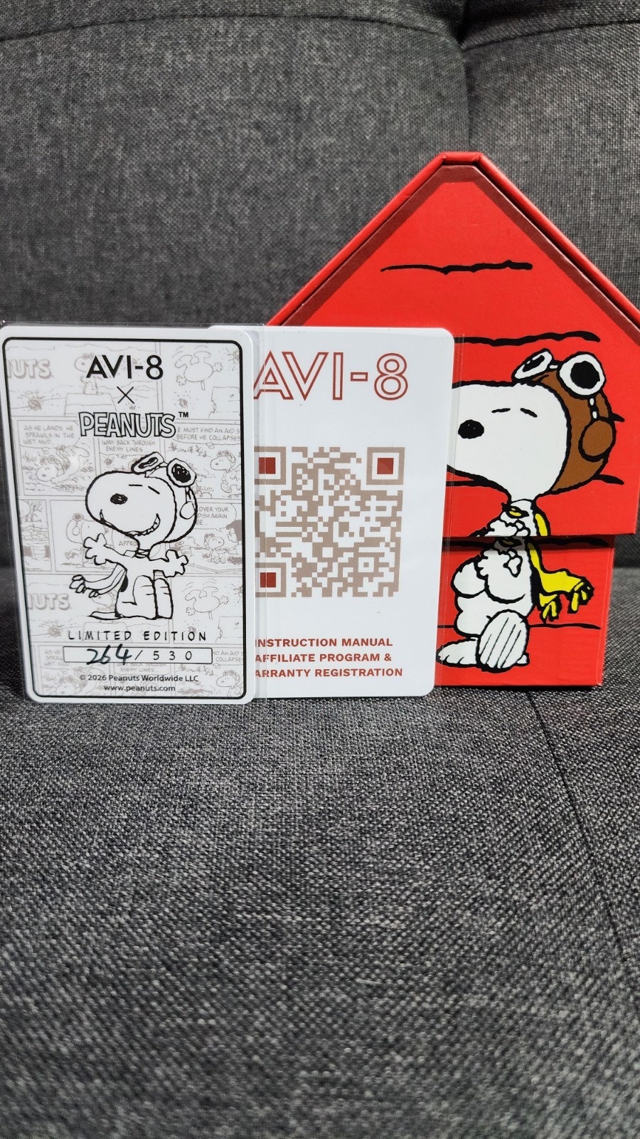 AVI-8 Men’s Mckellar Dual Time Peanuts Snoopy Flying Ace Ltd Edition 264/530 New