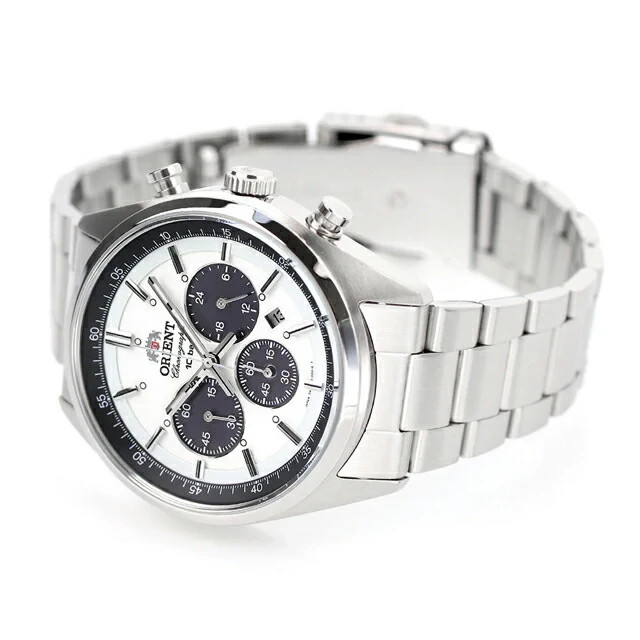 [☆New] ORIENT WV0041TX PANDA Neo70’s White Dial Sport Solar Chronograph watch
