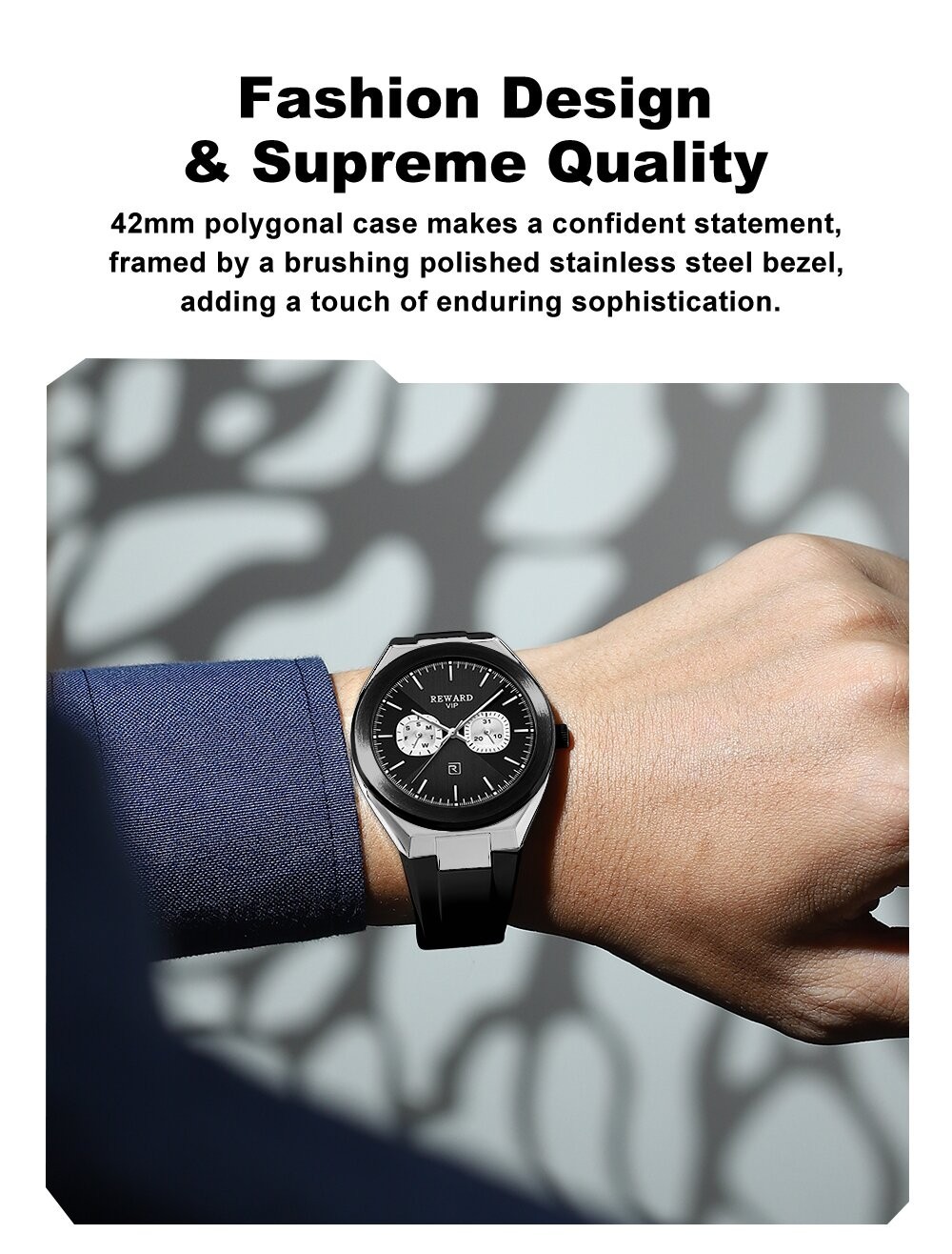 REWARD Men’s Business Week Luminous Multifunction Calendar Couple Quartz Watch