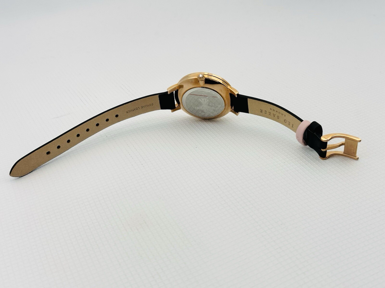 Ted Baker TE10031552 Ladies Floral Multicolour DialBlack Leather Strap RGP Watch