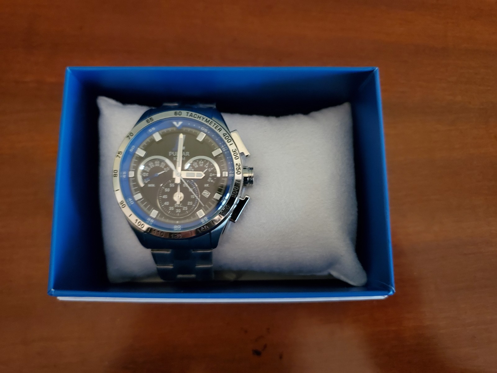 PULSAR 100M W/R MINERAL CRYSTAL CHRONOGRAPH MENS WATCH 1/1 PT3 959-NIB