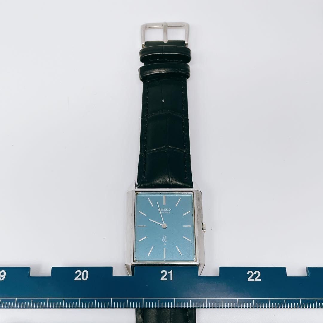 New Battery Working Seiko Chariot Vintage Watch 4130 5001 SEIKO Square Blue Dial