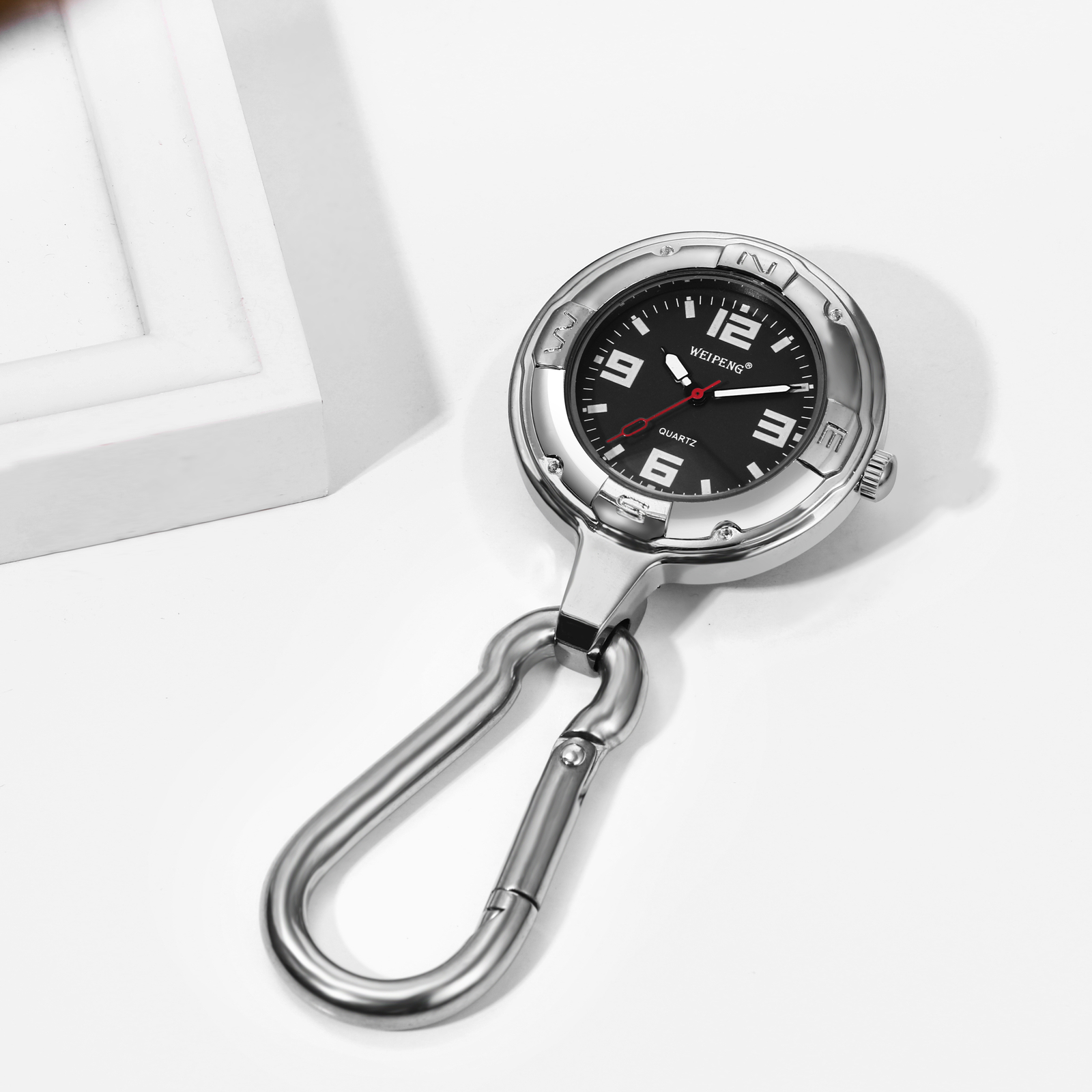 Outdoors Clip-on Carabiner Backpack Buckle Fob Quartz Watch Sports Hiking Gift