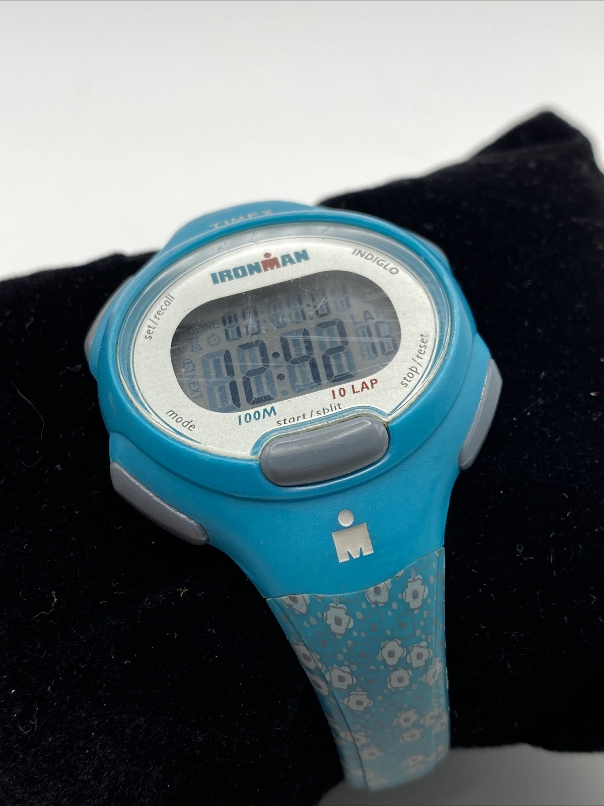 TIMEX IRONMAN TEAL BLUE TONE 10 LAP RESIN PLASTIC INDIGLO WATCH NEW BATTERY