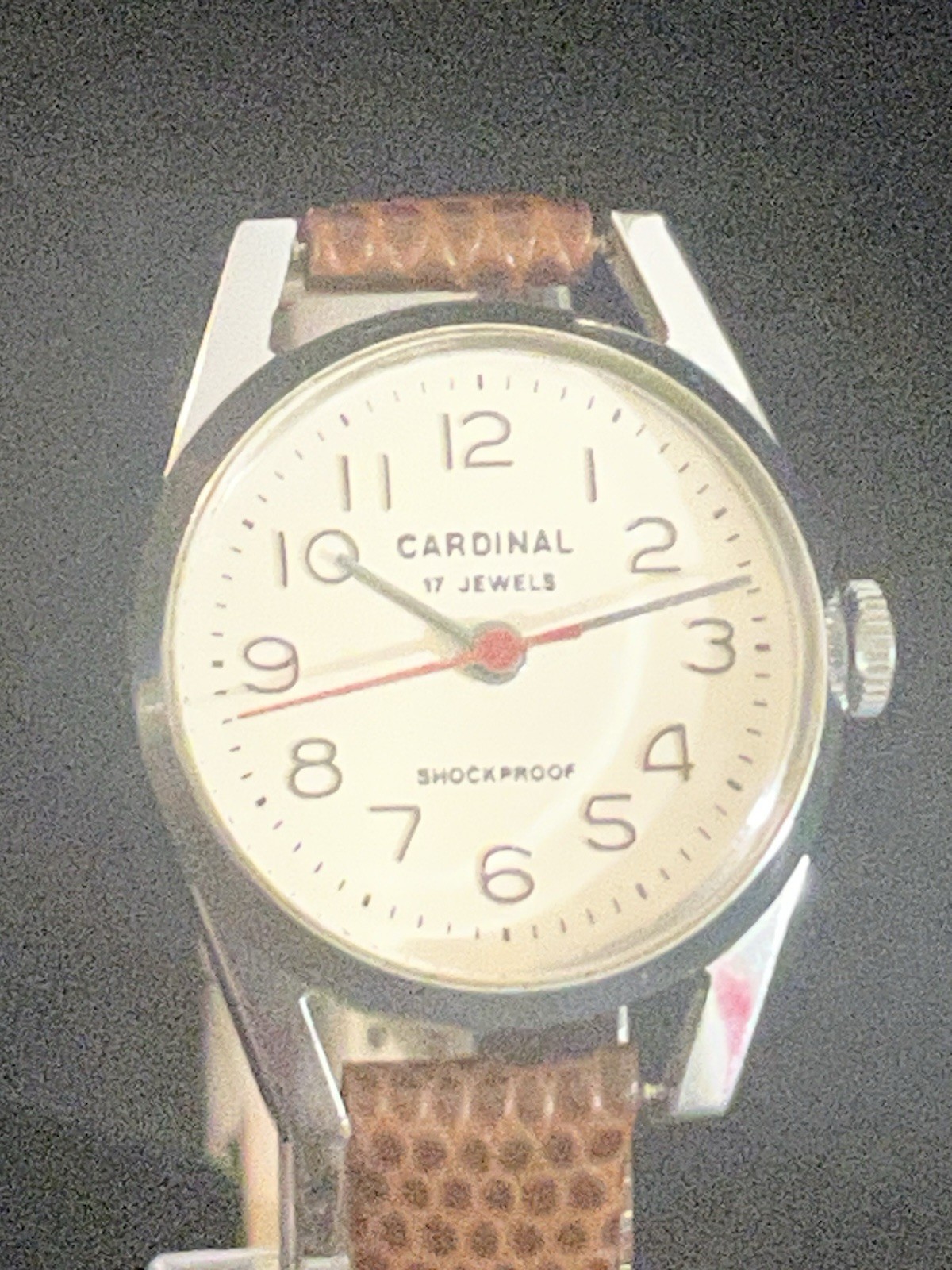 Vintage Cardinal 17 Jewels Shockproof Manual Wind Watch – Mid Century Swiss 25mm