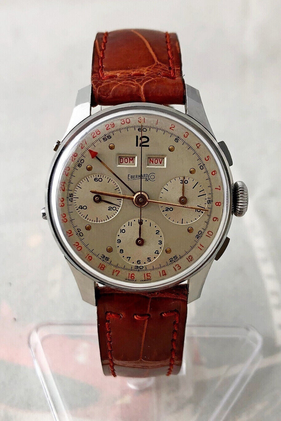 EBERHARD DATA COMPAX COMPLETE CALENDAR CHRONOGRAPH 50’S VALJOUX 72C – 1YW!