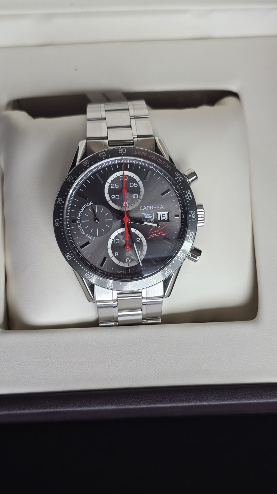 TAG Heuer Lewis Hamilton Carrera 41mm Automatic Chronograph Date Steel Bracelet