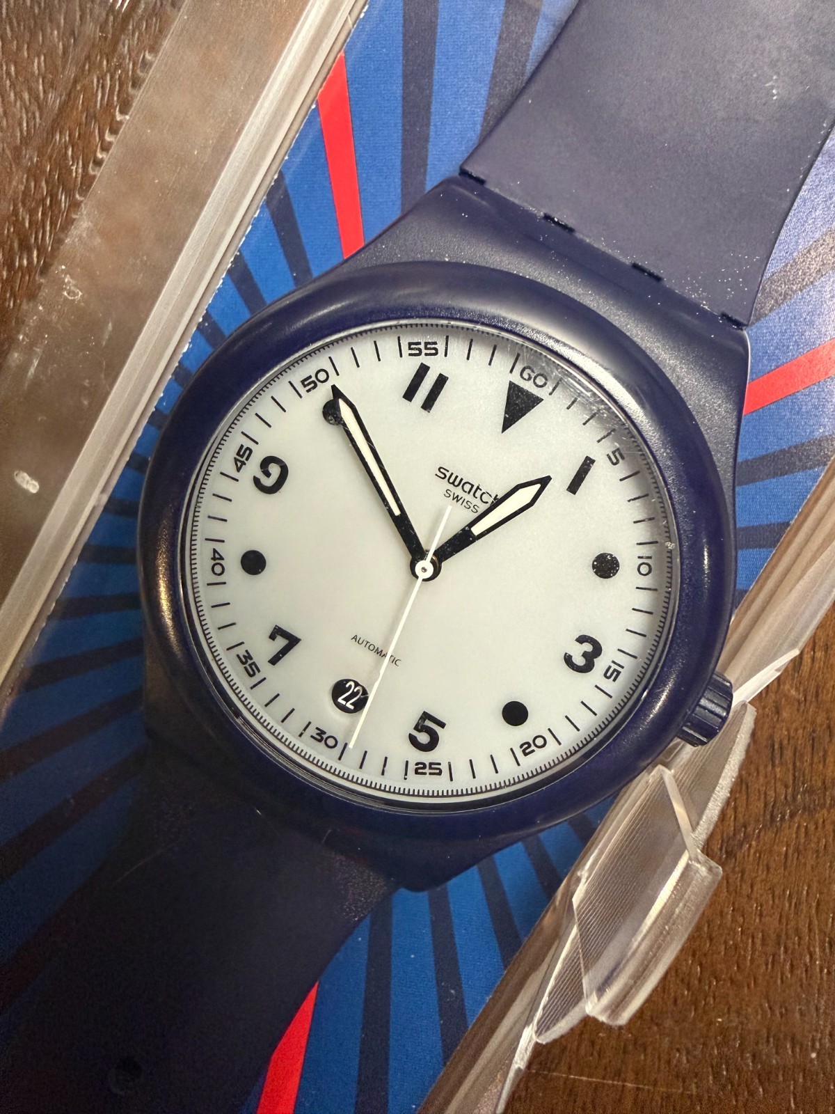 Swatch Sistem51 Hodinkee Blue Edition SUTZ404 Automatic 42mm Box Papers Running