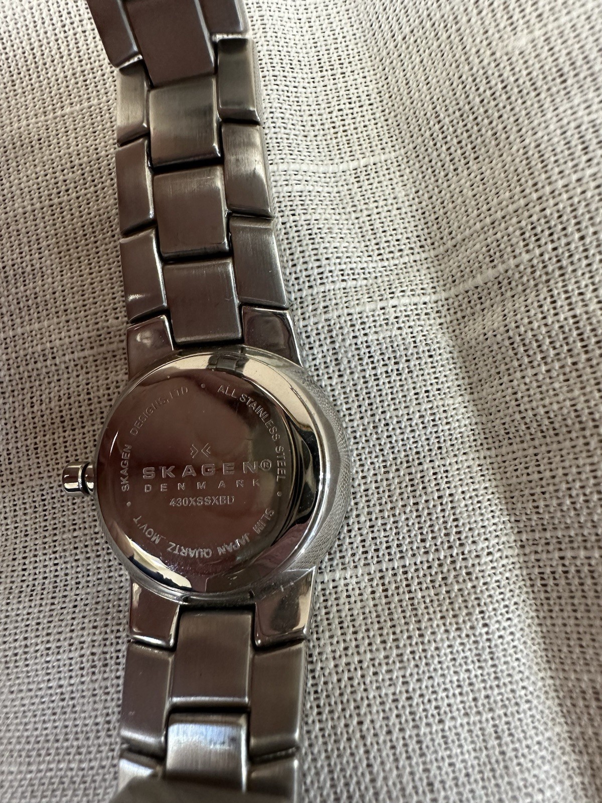 Skagen Watch Rhinestones Stainless Steel Black Dial Bracelet Needs Battery