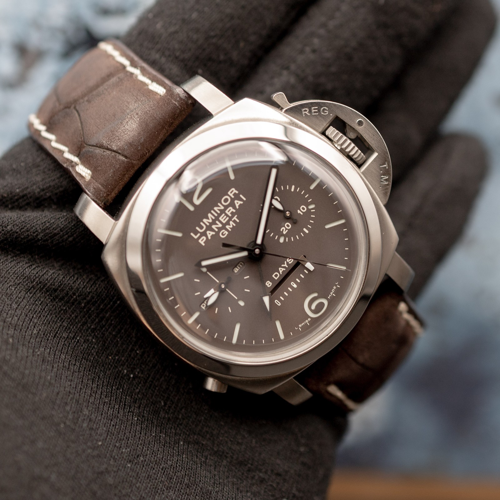 Panerai Luminor 1950 8 Days Chrono Monopulsante Tobacco Dial Titanio PAM00311