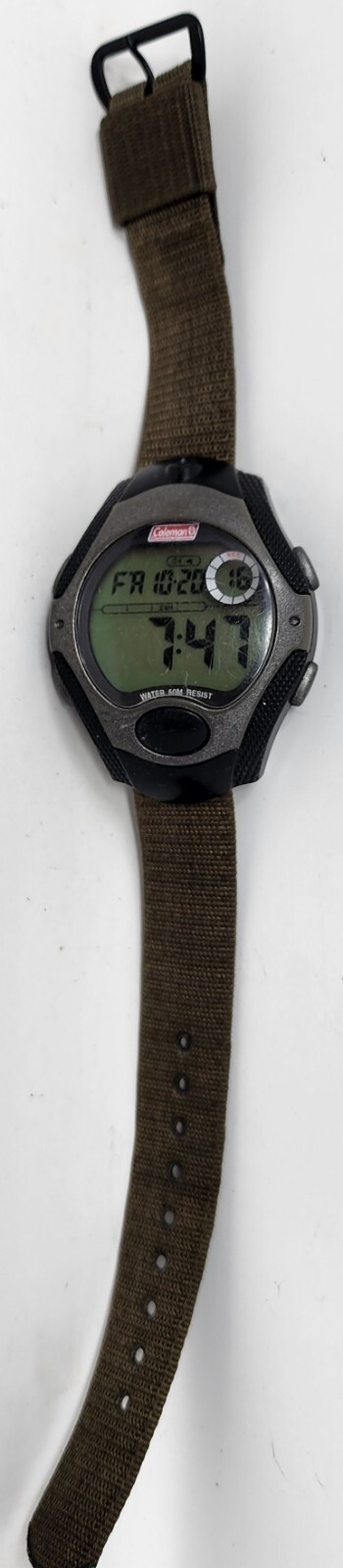 Men’s COLEMAN Green Digital LCD Light-Up Outdoors Watch, Timer, Alarm, 40-878