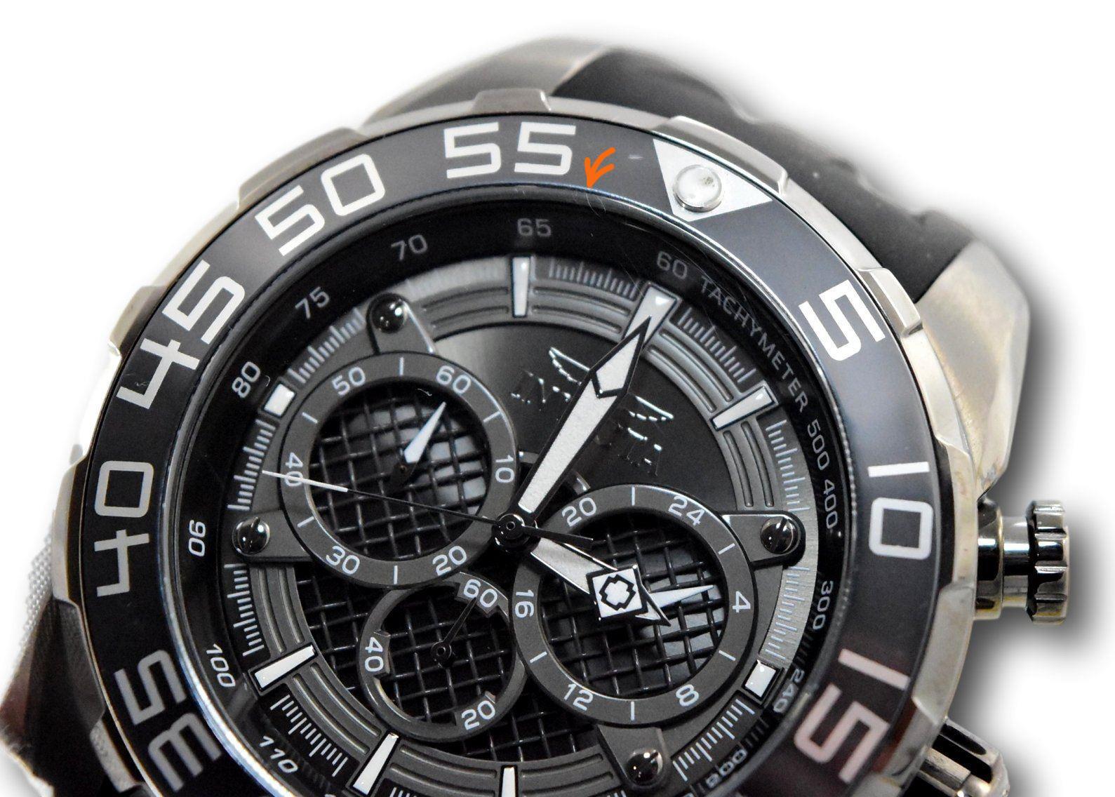Invicta Speedway Men’s Black Stainless Gray Silicone Chronograph Watch 26308